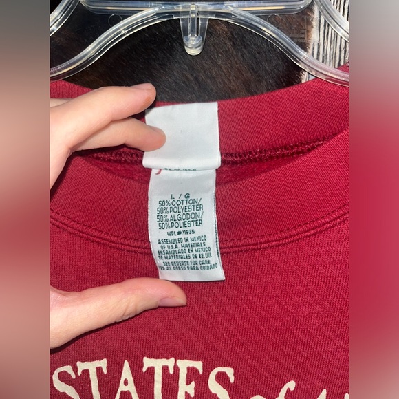 Vintage St John’s Bay Sport size large red crewneck sweater shirt USA graphic - Picture 4 of 6